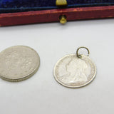Victorian Sterling Silver Engraved Westminster Abbey Threepence Love Token c1880