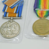 Pair of WW1 British Army Service Medals 97691 SPR H.A Sanders Antique 1918