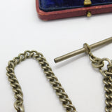 Victorian Silver Plated Double Albert Watch Chain with Threepence Coin 1901