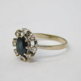 18ct White Gold, 0.5ct Oval-Cut Sapphire & Diamond Engagement Ring Vintage