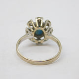 18ct White Gold, 0.5ct Oval-Cut Sapphire & Diamond Engagement Ring Vintage