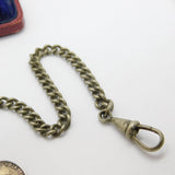 Victorian Silver Plated Double Albert Watch Chain with Threepence Coin 1901