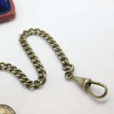 Victorian Silver Plated Double Albert Watch Chain with Threepence Coin 1901