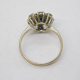 18ct White Gold, 0.5ct Oval-Cut Sapphire & Diamond Engagement Ring Vintage