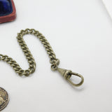 Victorian Silver Plated Double Albert Watch Chain with Threepence Coin 1901