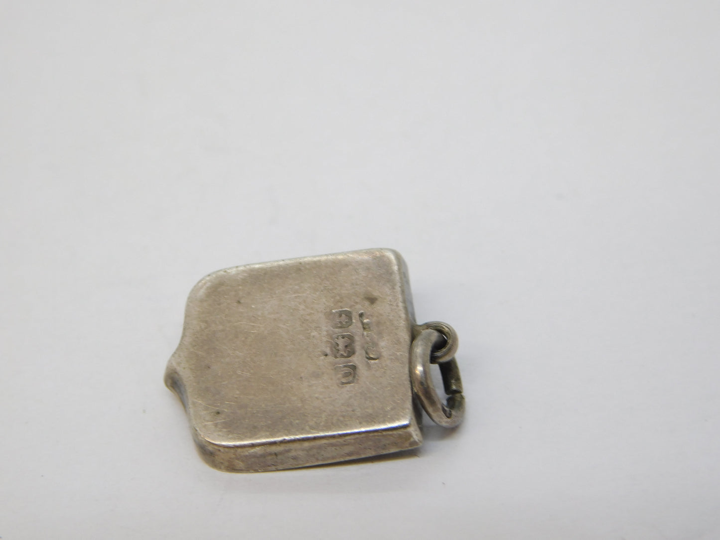Sterling Silver & Red Granite Scottish Thistle Charm Antique 1911 Birmingham