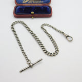 Edwardian Sterling Silver Graduating Albert Watch Chain 1904 Birmingham Antique