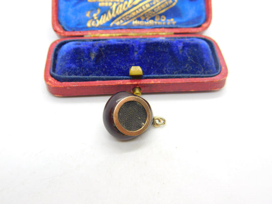 Victorian 9ct Yellow Gold Nut Locket Charm or Pendant Antique c1850