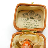 9ct Yellow Gold Carved Shell Cameo Set Dress Ring Birmingham 1993 Vintage