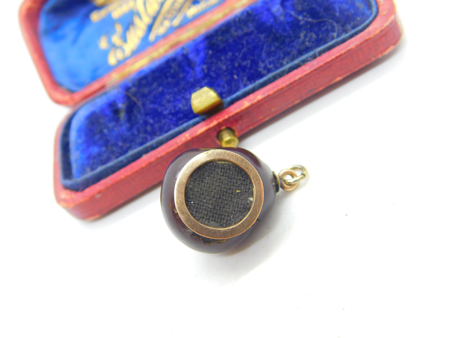 Victorian 9ct Yellow Gold Nut Locket Charm or Pendant Antique c1850