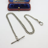 Edwardian Sterling Silver Graduating Albert Watch Chain 1904 Birmingham Antique