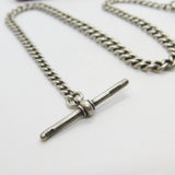 Edwardian Sterling Silver Graduating Albert Watch Chain 1904 Birmingham Antique