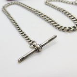 Edwardian Sterling Silver Graduating Albert Watch Chain 1904 Birmingham Antique