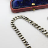 Edwardian Sterling Silver Graduating Albert Watch Chain 1904 Birmingham Antique
