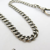 Edwardian Sterling Silver Graduating Albert Watch Chain 1904 Birmingham Antique
