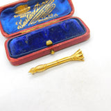 Edwardian 10ct Yellow Gold Masonic Regal Staff Brooch Antique c1910