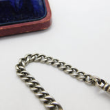 Edwardian Sterling Silver Graduating Albert Watch Chain 1904 Birmingham Antique