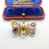 Austro-Hungarian .800 Silver, Pearl & Paste Butterfly Clip Brooch Antique c1880