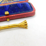 Edwardian 10ct Yellow Gold Masonic Regal Staff Brooch Antique c1910