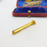 Edwardian 10ct Yellow Gold Masonic Regal Staff Brooch Antique c1910