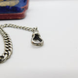 Edwardian Sterling Silver Graduating Albert Watch Chain 1904 Birmingham Antique