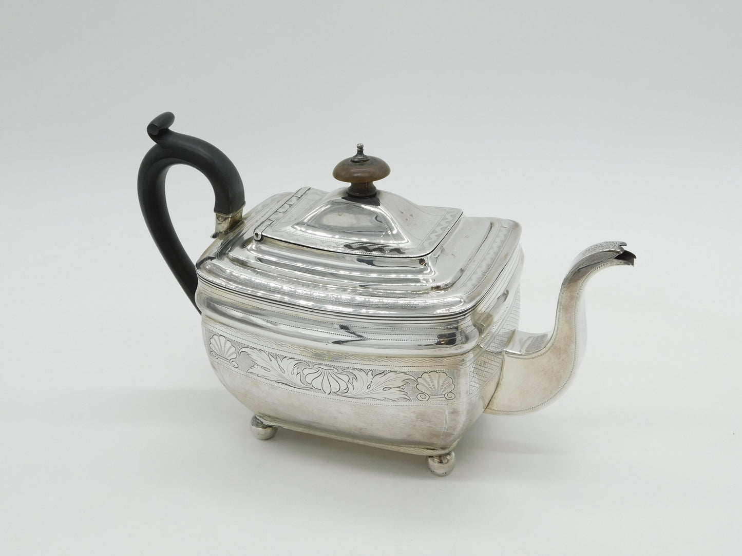 Irish George III Sterling Silver Large Floral Teapot Antique 1809 Dublin