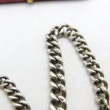 Edwardian Sterling Silver Graduating Albert Watch Chain 1904 Birmingham Antique