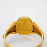 Victorian 18ct Gold, Black Enamel, Turquoise & Pearl Mourning Ring Antique 1889 Chester