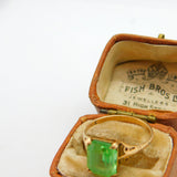 Edwardian 9ct Yellow Gold & Green Peridot Paste Set Dress Ring c1910 Antique