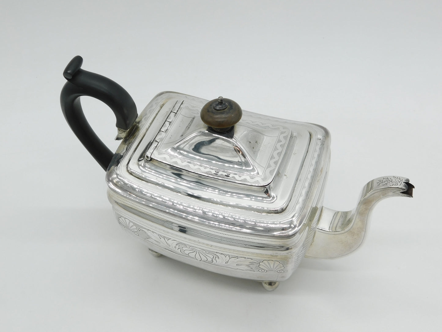 Irish George III Sterling Silver Large Floral Teapot Antique 1809 Dublin