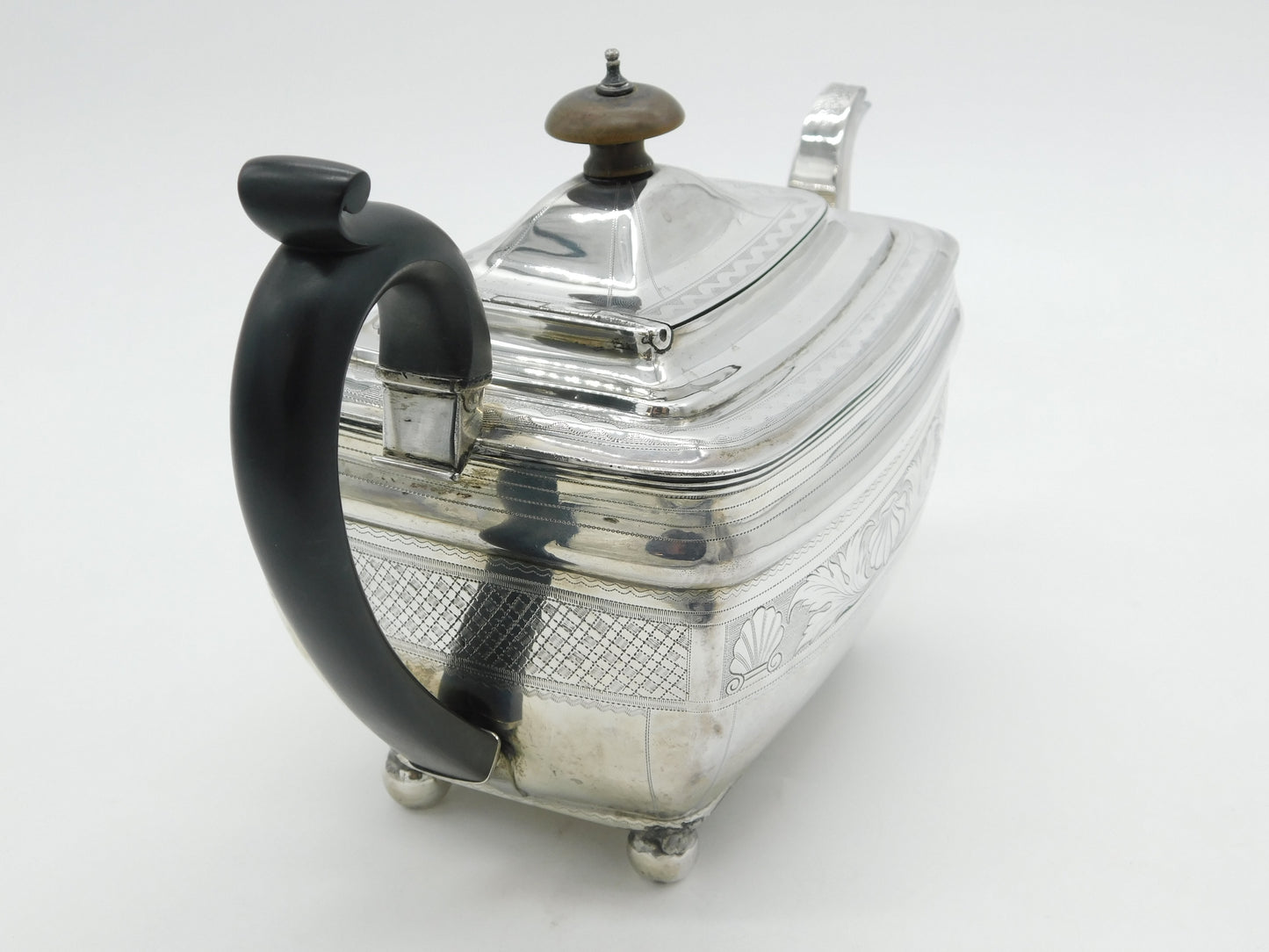 Irish George III Sterling Silver Large Floral Teapot Antique 1809 Dublin