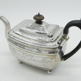 Irish George III Sterling Silver Large Floral Teapot Antique 1809 Dublin