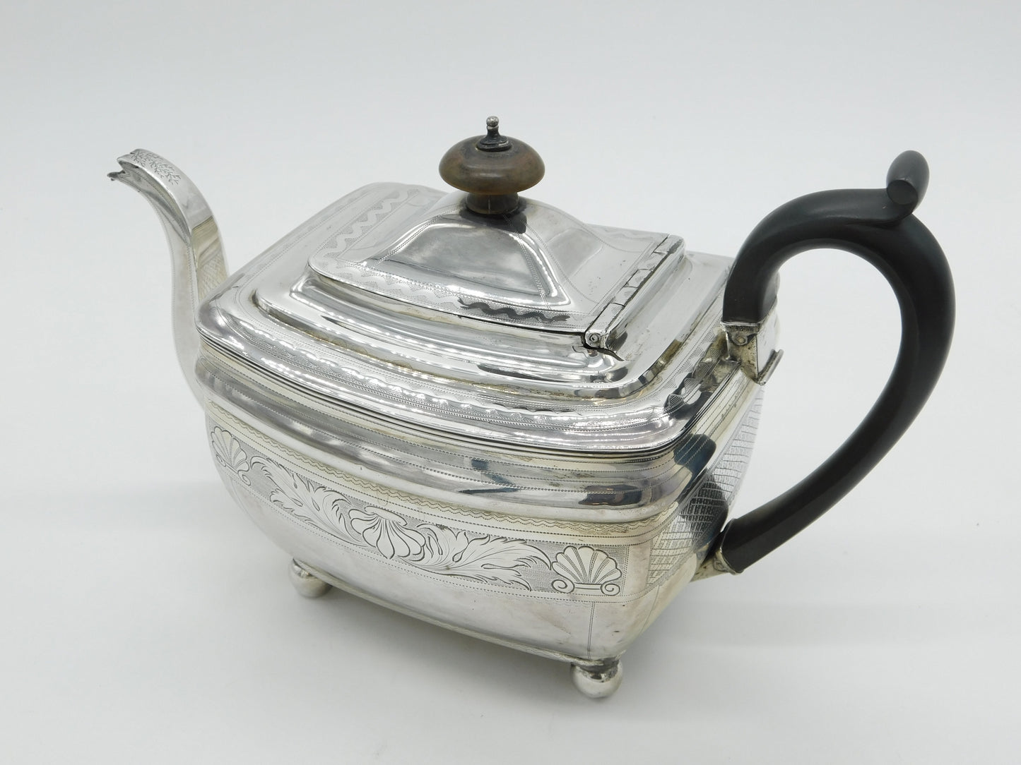 Irish George III Sterling Silver Large Floral Teapot Antique 1809 Dublin