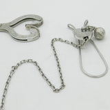 Victorian 'Albo Silver' Floral Pattern Sewing Skirt Lifter Antique c1900