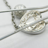 Victorian 'Albo Silver' Floral Pattern Sewing Skirt Lifter Antique c1900