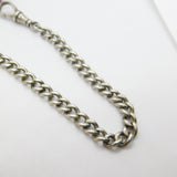 Victorian Sterling Silver Double Albert Watch Chain with Tassel Fob 1895 Antique