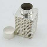 Victorian Sterling Silver Wicker Style Small Tea Caddy Antique 1900 Sheffield