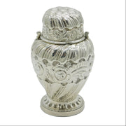 Victorian Sterling Silver Floral Chased Tea Caddy Antique 1891 London