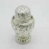 Victorian Sterling Silver Floral Chased Tea Caddy Antique 1891 London