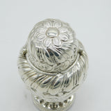 Victorian Sterling Silver Floral Chased Tea Caddy Antique 1891 London