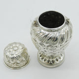 Victorian Sterling Silver Floral Chased Tea Caddy Antique 1891 London