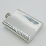 Sterling Silver & Enamel Golfing Scene Hip Flask Antique c1920 Art Deco