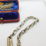 Victorian Sterling Silver French Albertina Bracelet with Tassel Antique c1890