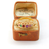 9ct Yellow Gold Acrostic Ring Stones Spelling 'REGARD' Antique c1920 Art Deco