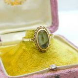 9ct Yellow Gold & Citrine Set Band Ring 1971 Birmingham Vintage Size P 1/2 UK
