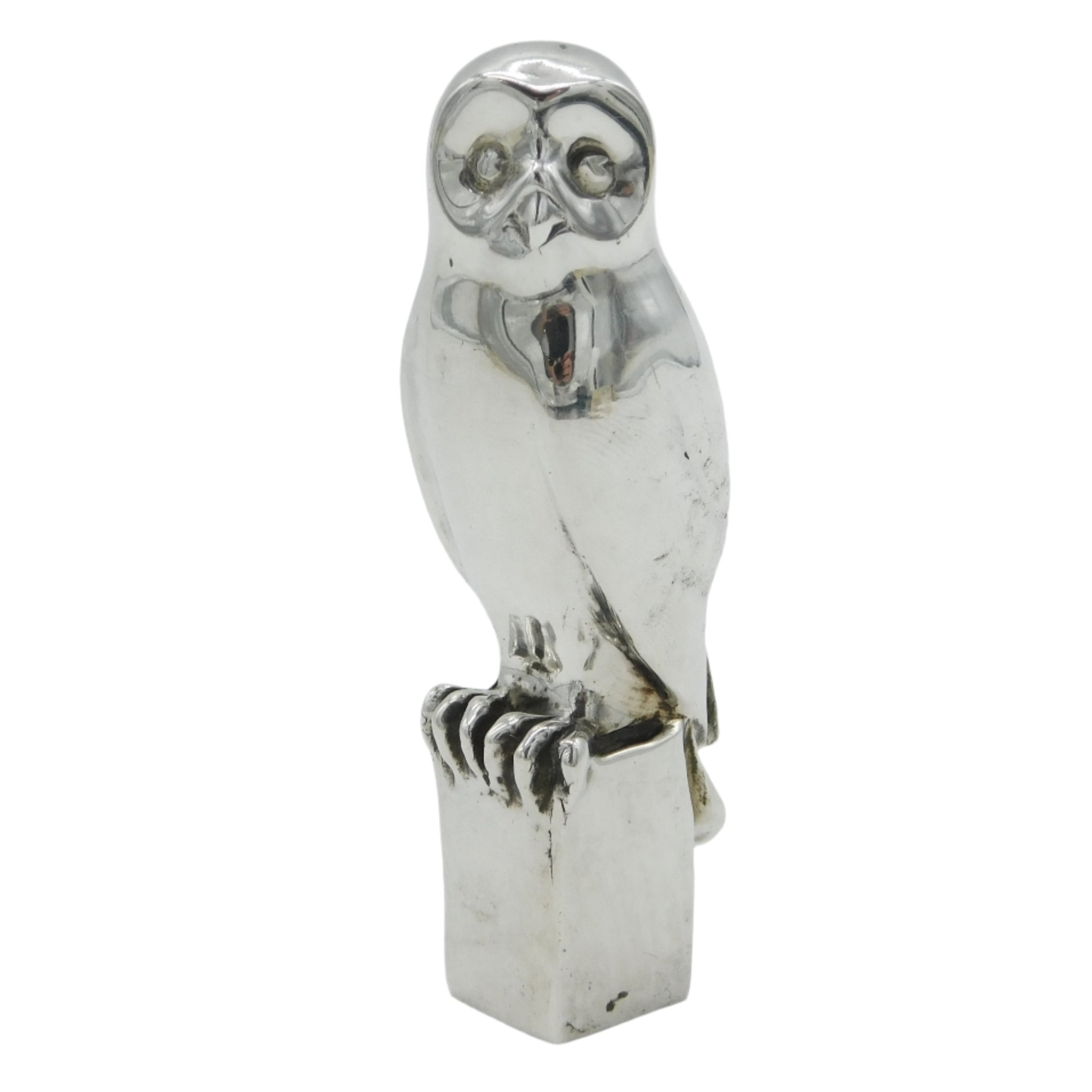 Cast Sterling Silver Owl Paperweight