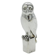 Cast Sterling Silver Heavy Perched Owl Paperweight Vintage 2003 London