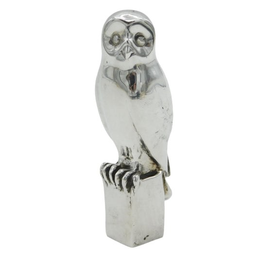 Cast Sterling Silver Owl Paperweight