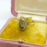 9ct Yellow Gold & Citrine Set Band Ring 1971 Birmingham Vintage Size P 1/2 UK