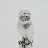 Cast Sterling Silver Heavy Perched Owl Paperweight Vintage 2003 London